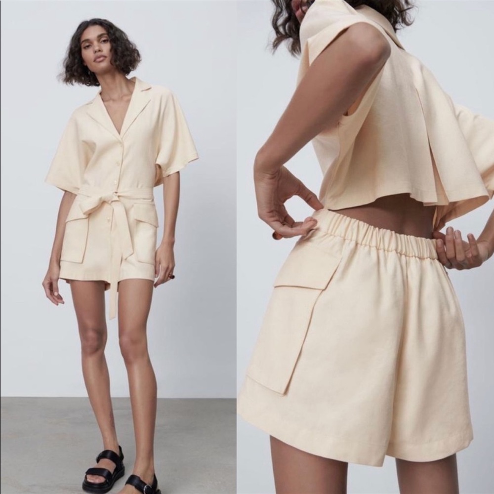 Zara Open Back Romper NWT